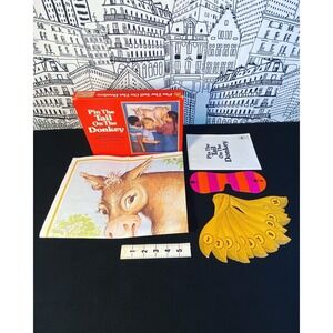 Vintage 1981 Pin The Tail On The Donkey Party 80s Game Golden RARE Complete